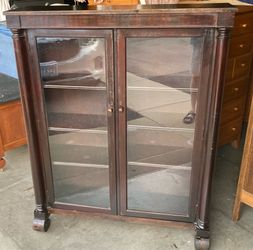 Vintage 1900’s Solid Wood Storage Display Bookcase