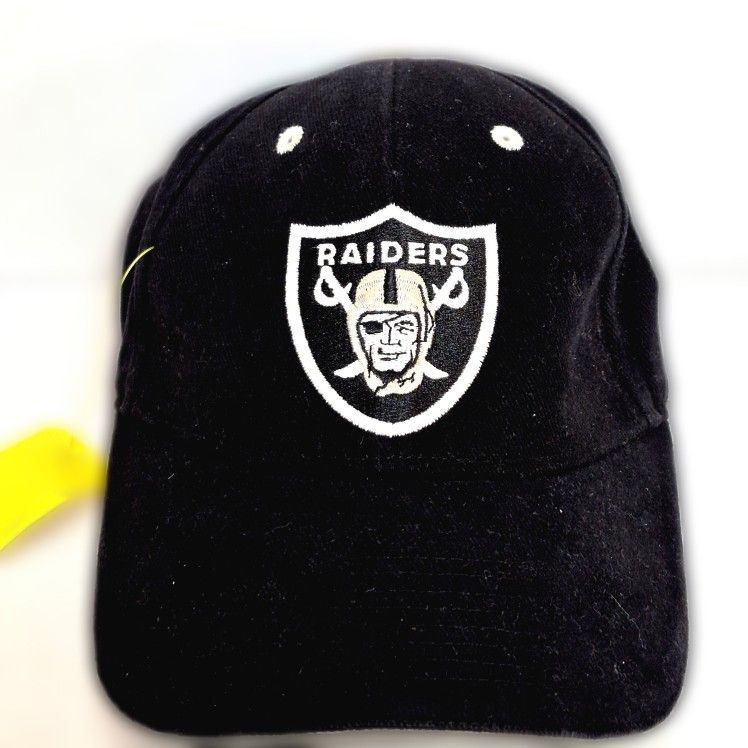 Vintage Raiders Hat Black NFL Cap Adjustable Logo Shield Classic Style