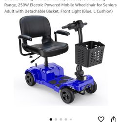 ENGWE Folding 4 Wheel Mobility Scooter,15 Mile Long Range, 250W Electric Powered Mobile Wheelchair for Seniors Adult with Detachable Basket, Front Lig