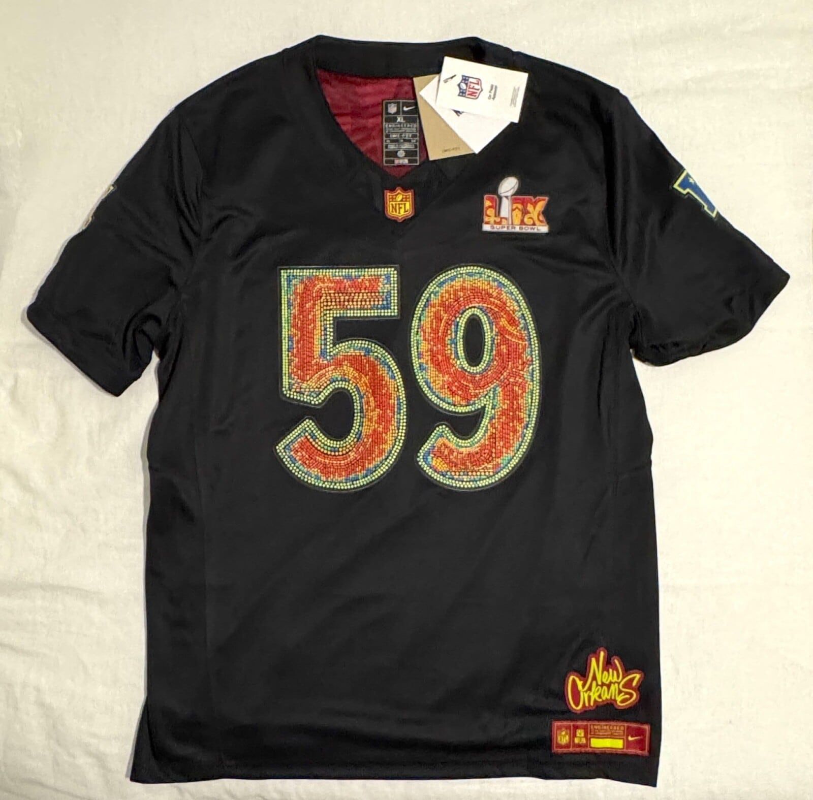 FROM SUPERDOME! Super Bowl LIX (59) Nike Black Super Bowl LIX Limited Jersey