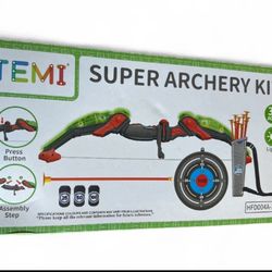 TEMI Super Archery Set for Kids with Light-Up Bow & Target Toy Kit 3+