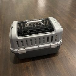 cat cage and litter box