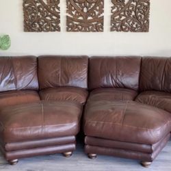 Beautiful brown leather couch