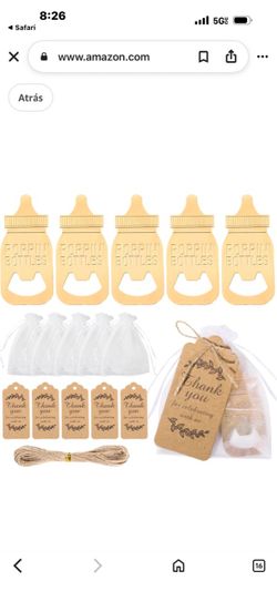 Popping Shower Bottle Openers for Guests, 22 Sets, Bottle Opener Decoration with Organza Bags and Thank You Tags $10 the bag