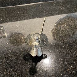 Vintage Candle Snuffer Silver Tone Metal Decorative Angel with Candle
