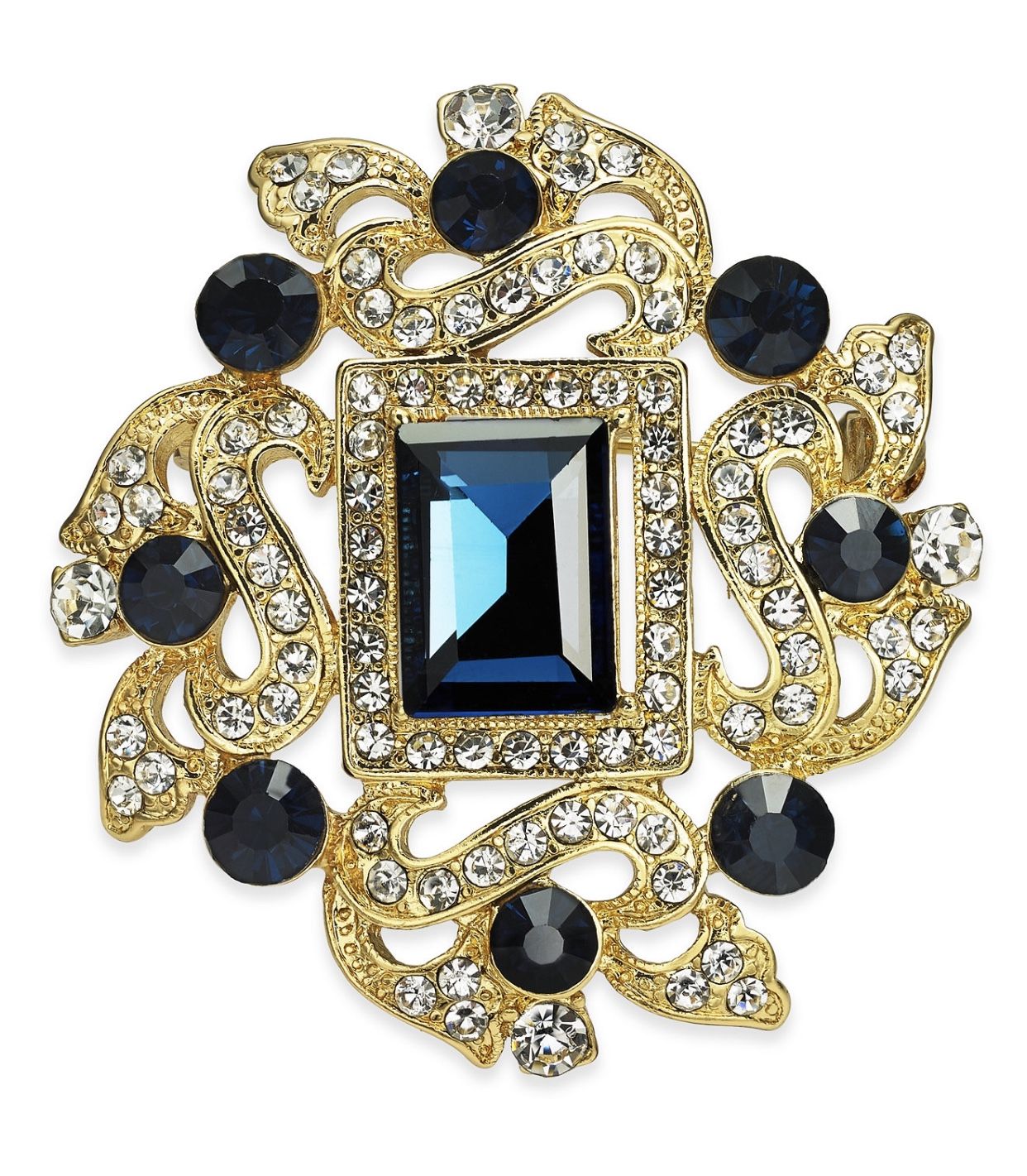 Gold Tone Crystal Pin By Charter Club.