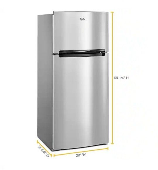 Whirlpool
28 in. 17.64 cu. ft. Wide Top Freezer Refrigerator in Stainless Steel with EZ Connect Ice Maker Compatibility