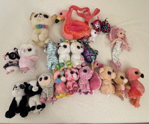 TY Beanie Boos & Plush Lot Big Eyes – 22 Total