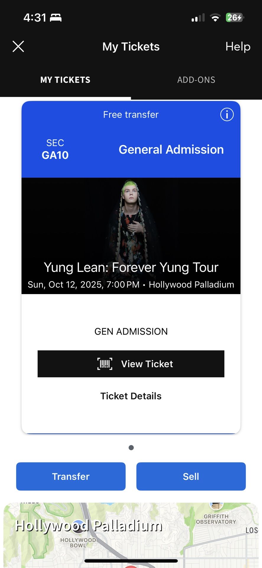 Yung Lean Hollywood Forever Yung Tour Ticket