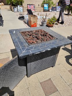 Square Propane Fire Pit Table with Tile Top