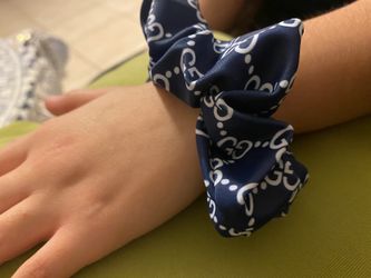 Custom hair scrunchies blue G.G