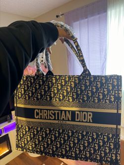 Christian Dior Tote in Blue & Beige