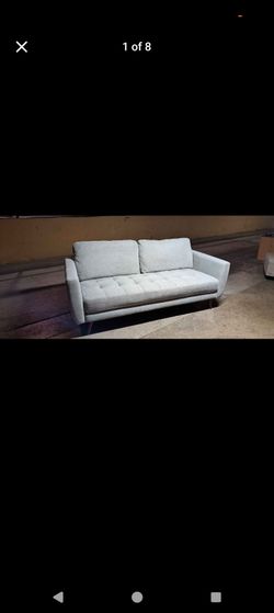 Article Mid Century Modern Silver/Grey Sofa.