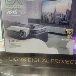 New, LX Smart Projector WX50 8K, With Self Lock Screen