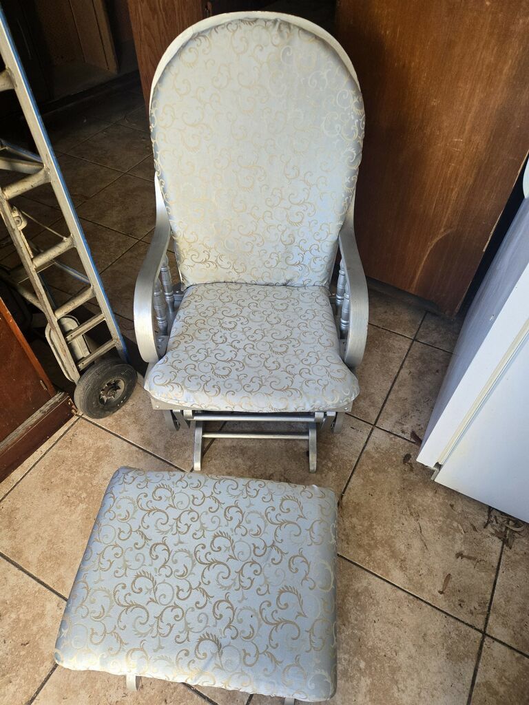 Matching rocking chair and foot stool