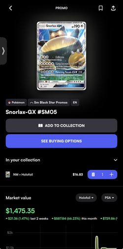 Pokémon Snorlax-GX SM05 PSA GRADE 10