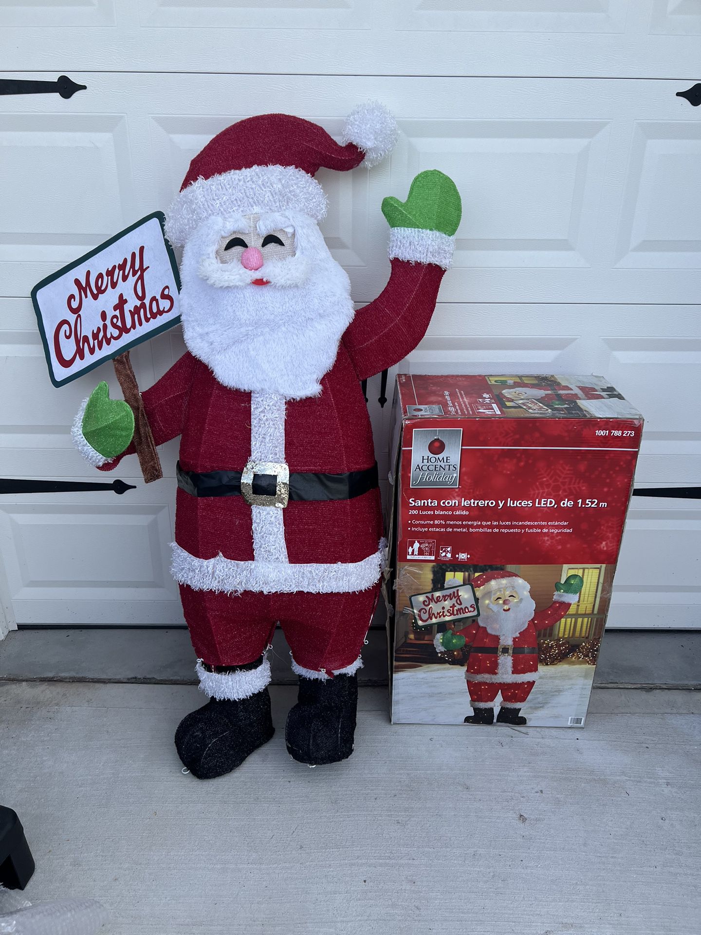 6 FT Christmas Inflatable Santa With Sign  Indoor Outdoor Decor No Lights