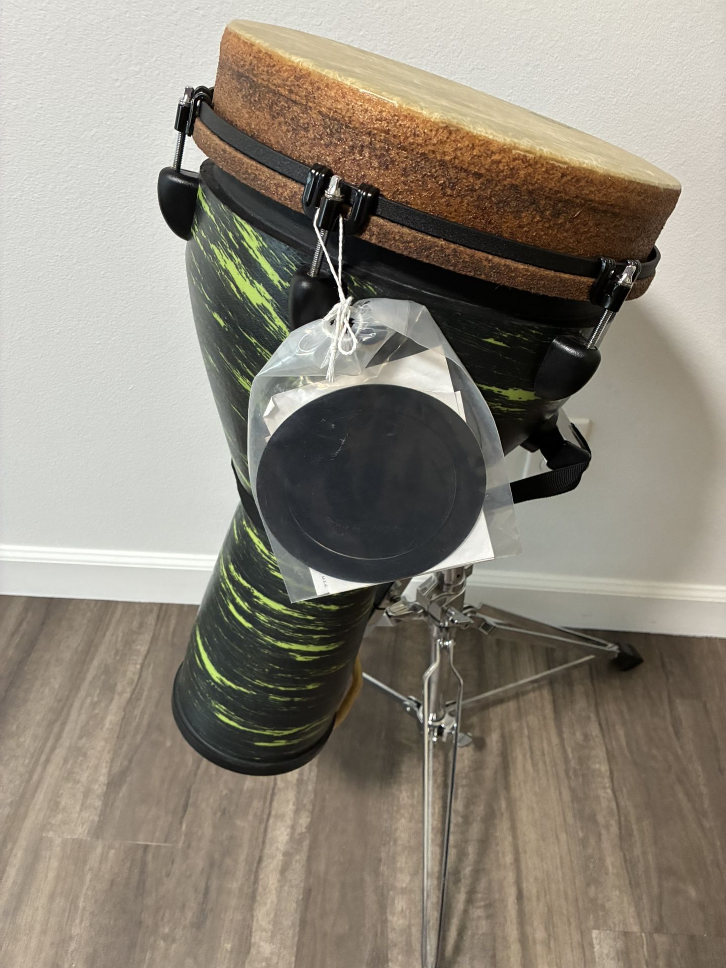 New Remo Djembe with heavy duty stand