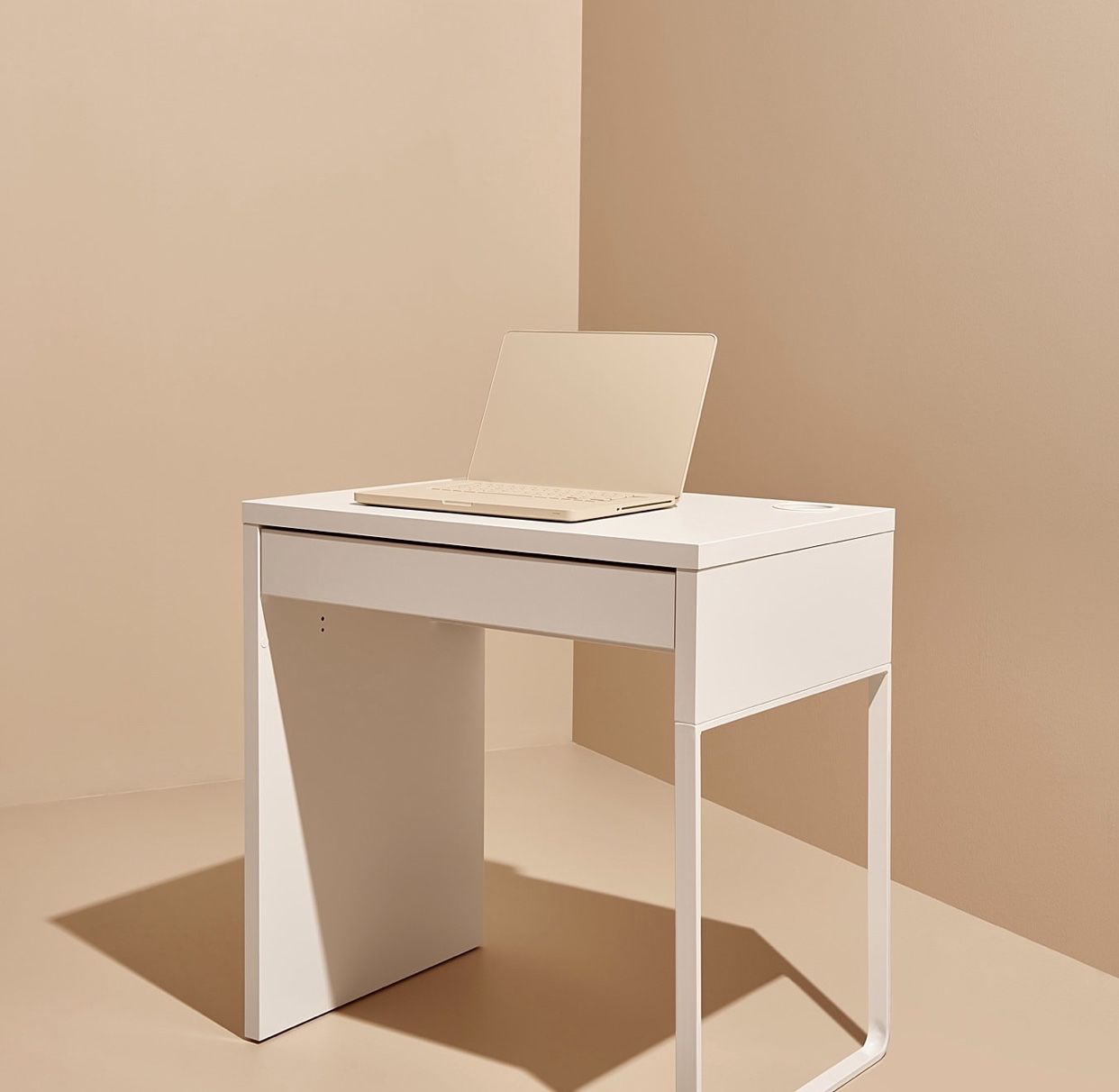 Custom White Desk with Drawers + charging nook - Brand New Modern