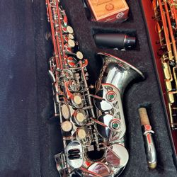 Nice Silver Soprano Saxophone with New Box of Reeds $380 Firm
