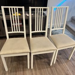 Three IKEA Chairs With Comfortable Polyester Cover