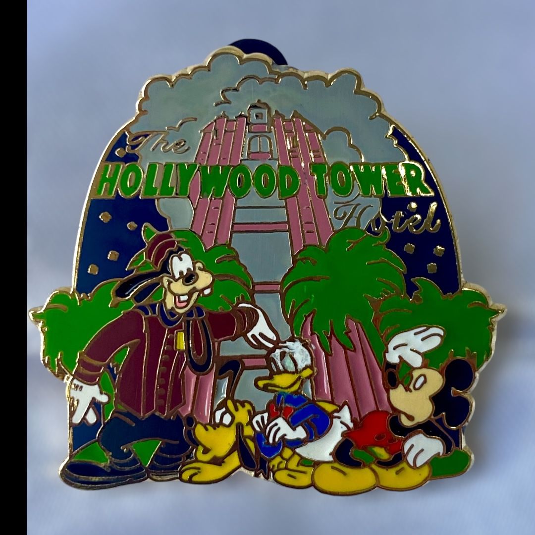 2008 Disney Mystery Trading Pin Hollywood Tower Hotel Mickey Donald Goofy Pluto
