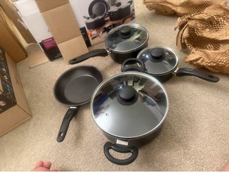 Nonstick Cookware Set, Pots And Pans Set Non stick With Glass Lid, Induction Cookware, Stay-Cool Handle PTFE/PFOA Kitchen Pots 6-Piece with Frying Pan