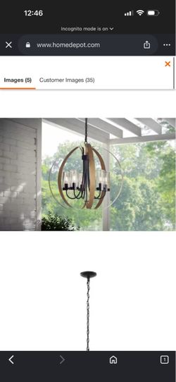 Home decorators collection, five light chandelier