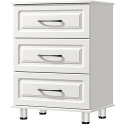 2 Sets of 3 Drawer Dresser White Dresser for Bedroom, Modern Nightstand