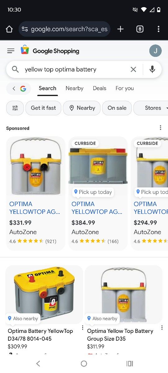 Yellow Top Optima Battery