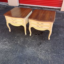 Set Of Two vintage French Provincial side table manufactured by Thomasville.