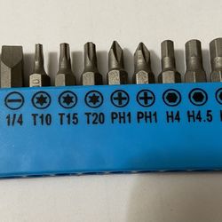 Channel Lock 1/4” Drive Screwdriver Bits, 10 Piece Set