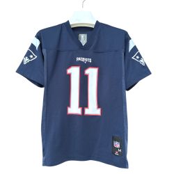 NFL Patriots 11 Edelman Jersey T-Shirt Youth Size 10/12, Navy Blue