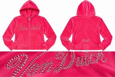 Velour Rhinestone Von Dutch Hoodie