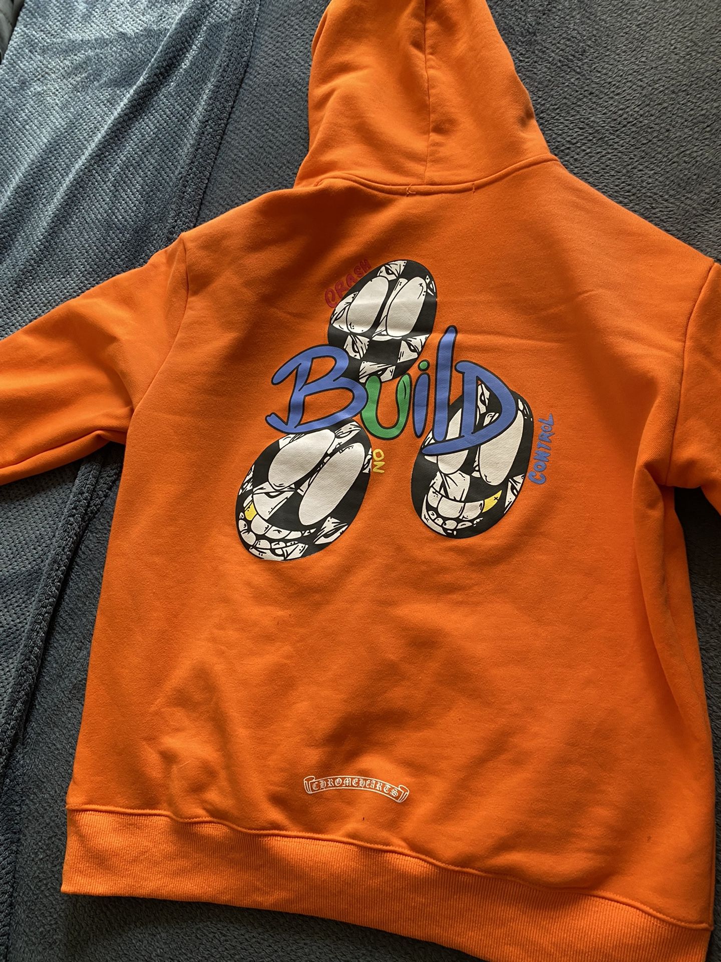 Orange chrome hearts hoodie clearance