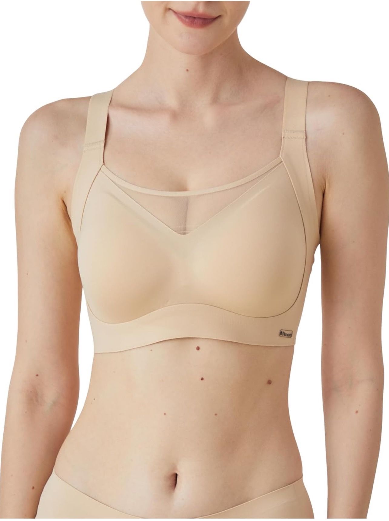 Women's Wirefree T-Shirt Bras, Full Cup, Deep V Mesh Push Up, Set of 3