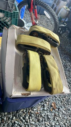 4 Heavy Duty Ratchet Straps 2” X 12’