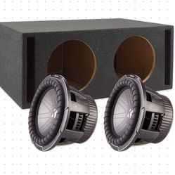 Brand New Powerful 2 12” Kicker Q Class Subwoofers With Ported Box