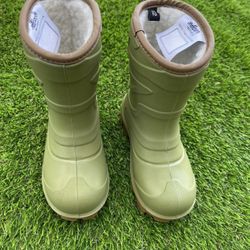New Kids unisex Waterproof Snow Winter Warm green Boots