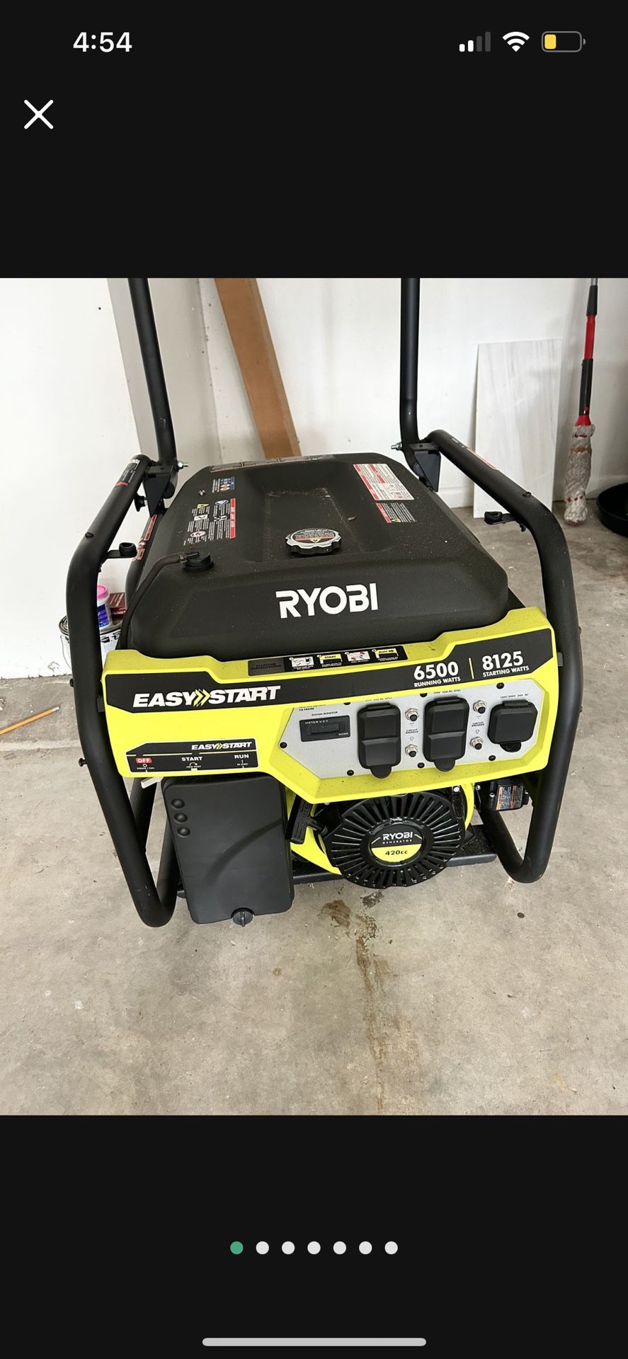 Ryobi 6500-Watt Carb Compliant Recoil Start Gasoline Powered Portable Generator with CO Shutdown Sensor