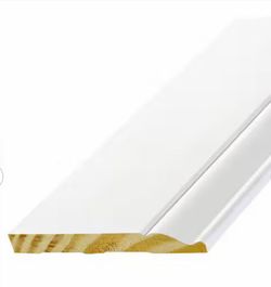 White Primed and painted Wood Baseboard Moulding