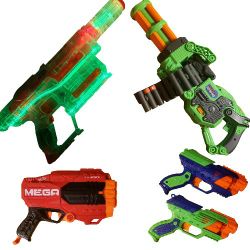 Nerf Gun LOT OF 5 (Green Lights)