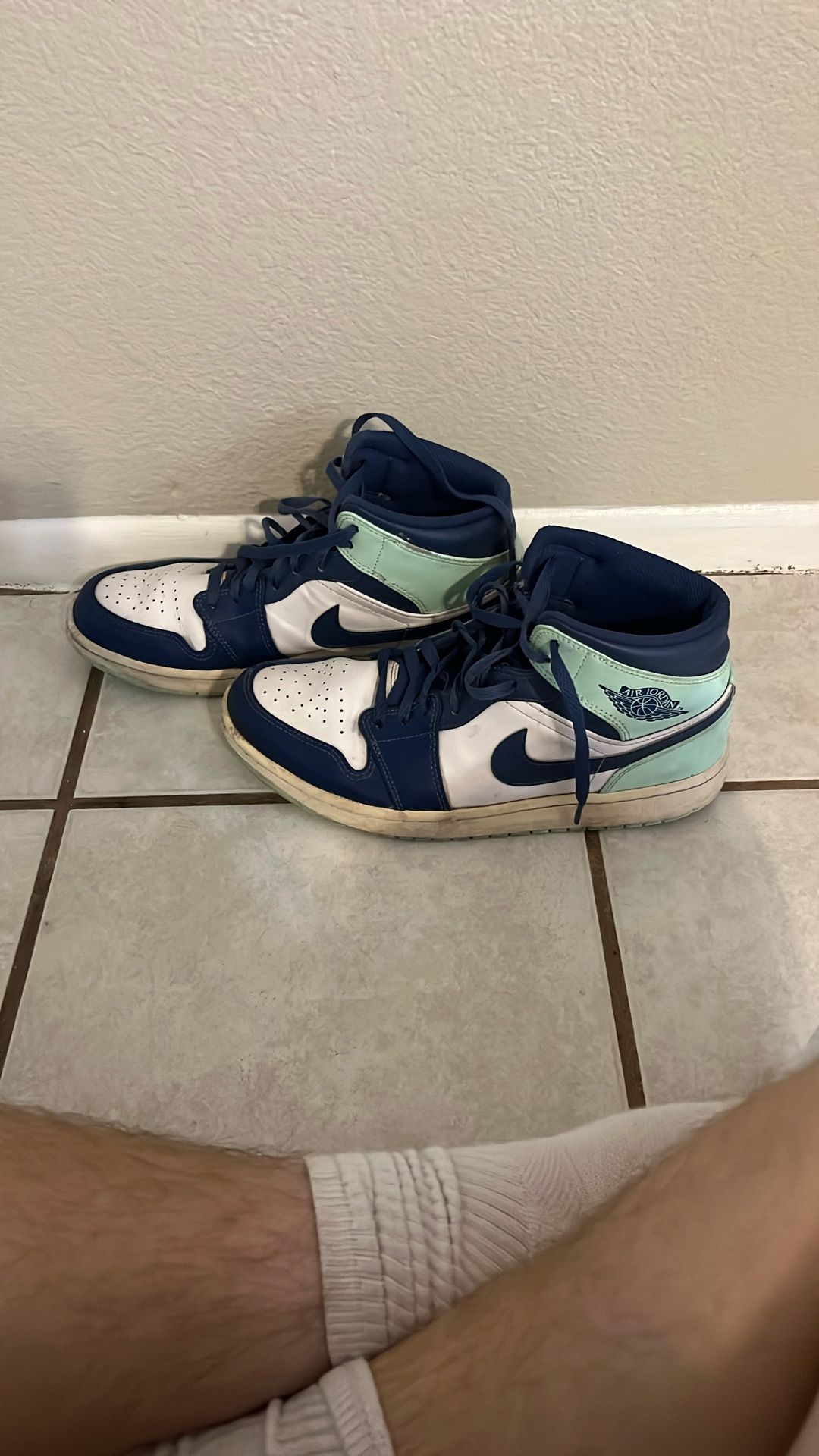 Jordan 1 “blue Mint” Basketball Shoes Size 10