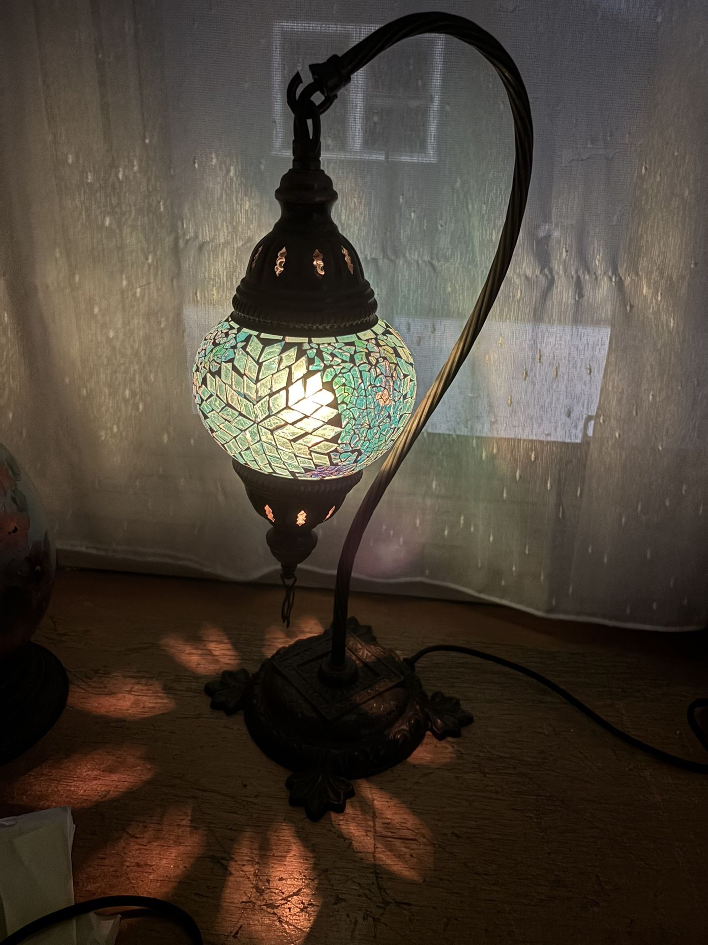 Turkish Mosaic Swan Neck Lamp 