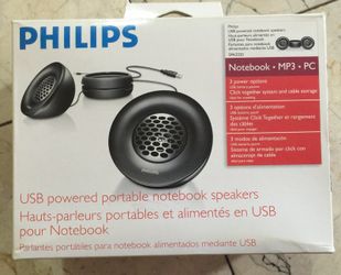 Philips sub powered portable notebook speakers