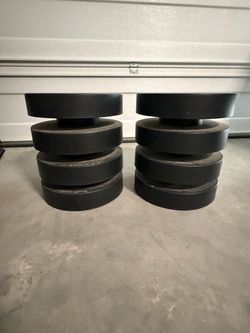 Two Floating Disc Side Tables (Black; 13 x 11.25 x 13)