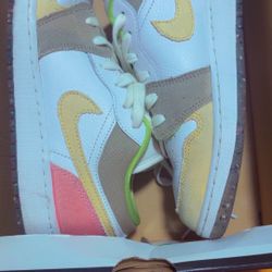 Low Jordan 1s Pink Green Tan 