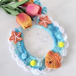 Soft Adjustable Crochet Pet Collar | Dog Collar | Handmade Knitted Neckwear | Pet Accessories