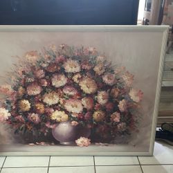 Floral OilPainting, Beautiful 50”W-38 3/4 H