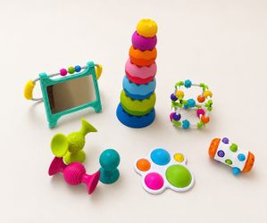 Fat Brain Toys Bundle + Möbi Developmental Mirror | Sensory Baby Toys